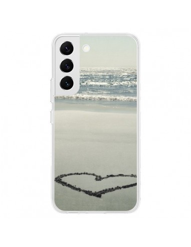 Coque Samsung Galaxy S22 5G Coeoeur Plage Beach Mer Sea Love Sable Sand - R Delean