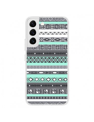 Coque Samsung Galaxy S22 5G Azteque Aztec Bleu Pastel - Rex Lambo