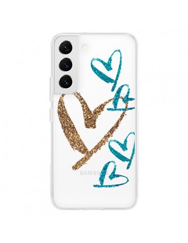 Coque Samsung Galaxy S22 5G Coeurs Heart Love Amour Transparente - Sylvia Cook