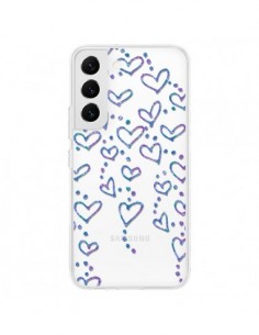 Coque Samsung Galaxy S22 5G Floating hearts coeurs...