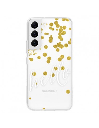 Coque Samsung Galaxy S22 5G Hello, Bonjour Transparente - Sylvia Cook