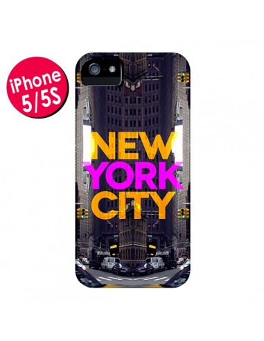 Coque New York City Orange Violet pour iPhone 5 et 5S - Javier Martinez