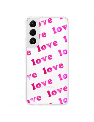 Coque Samsung Galaxy S22 5G Pink Love Rose Transparente - Sylvia Cook