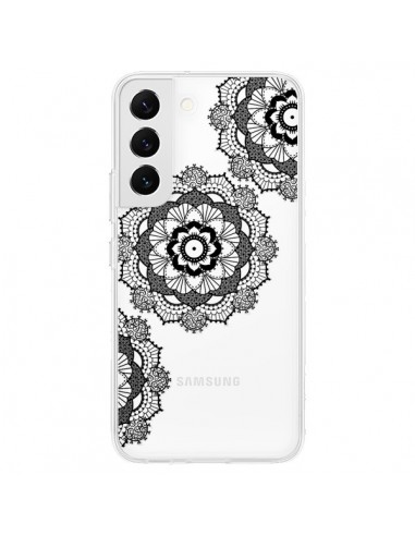 Coque Samsung Galaxy S22 5G Triple Mandala Noir Black Transparente - Sylvia Cook