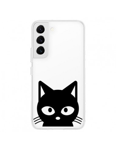 Coque Samsung Galaxy S22 5G Tête Chat Noir Cat Transparente - Yohan B.