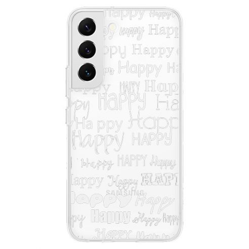 Coque Samsung Galaxy S22 5G Happy Happy Blanc Transparente - R Delean