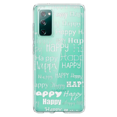 Coque Samsung Galaxy S20 Happy Happy Blanc Transparente - R Delean