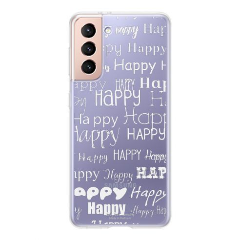 Coque Samsung Galaxy S21 Ultra et S30 Ultra Happy Happy Blanc Transparente - R Delean