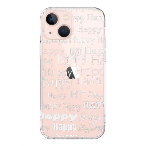 Coque iPhone 13 Mini Happy Happy Blanc Transparente - R Delean