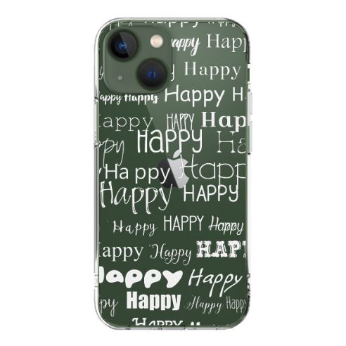 Coque iPhone 13 et 13 Pro Happy Happy Blanc Transparente - R Delean