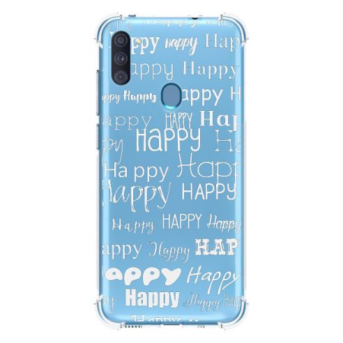 Coque Samsung Galaxy A11 et M11 Happy Happy Blanc Transparente - R Delean