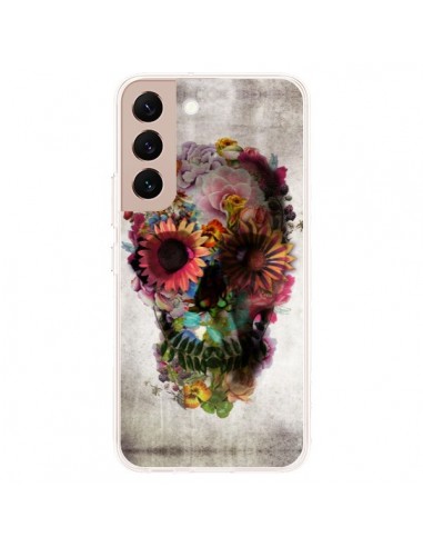 Coque Samsung Galaxy S22 Plus 5G Skull Flower Tête de Mort - Ali Gulec