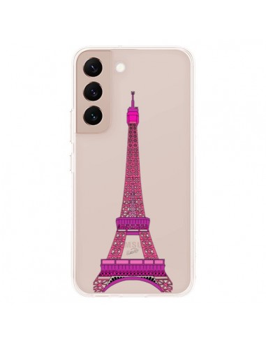 Coque Samsung Galaxy S22 Plus 5G Tour Eiffel Rose Paris Transparente - Asano Yamazaki