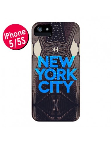 Coque New York City Bleu pour iPhone 5 et 5S - Javier Martinez