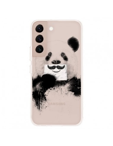 Coque Samsung Galaxy S22 Plus 5G Funny Panda Moustache Transparente - Balazs Solti