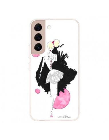 Coque Samsung Galaxy S22 Plus 5G Demoiselle Femme Fashion Mode Rose - Cécile