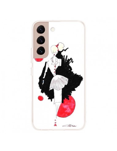 Coque Samsung Galaxy S22 Plus 5G Demoiselle Femme Fashion Mode Rouge - Cécile