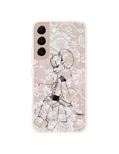 Coque Samsung Galaxy S22 Plus 5G Croquis Dentelle Femme Fashion Mode - Cécile