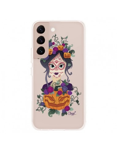 Coque Samsung Galaxy S22 Plus 5G Femme Closed Eyes Santa Muerte Transparente - Chapo