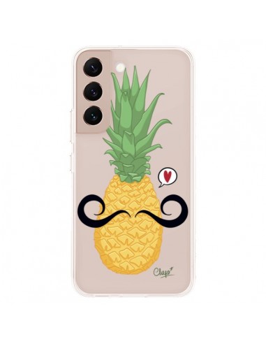 Coque Samsung Galaxy S22 Plus 5G Ananas Moustache Transparente - Chapo