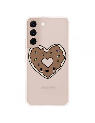 Coque Samsung Galaxy S22 Plus 5G Donuts Heart Coeur Chocolat Transparente - Claudia Ramos