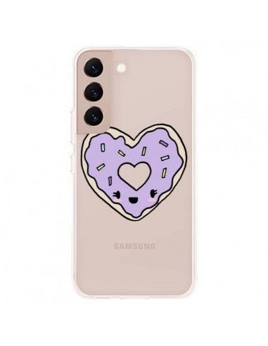 Coque Samsung Galaxy S22 Plus 5G Donuts Heart Coeur Violet Transparente - Claudia Ramos
