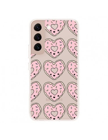 Coque Samsung Galaxy S22 Plus 5G Donuts Heart Coeur Rose Pink Transparente - Claudia Ramos