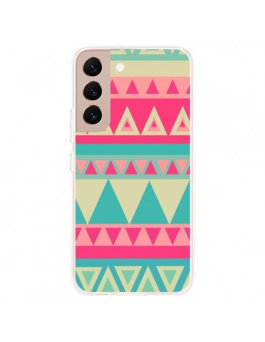 Coque Samsung Galaxy S22 Plus 5G Azteque Rose Vert - Eleaxart