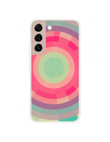 Coque Samsung Galaxy S22 Plus 5G Spirale de Couleurs Rose Vert - Eleaxart