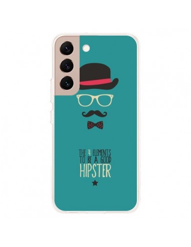 Coque Samsung Galaxy S22 Plus 5G Chapeau, Lunettes, Moustache, Noeud Papillon To Be a Good Hipster - Eleaxart