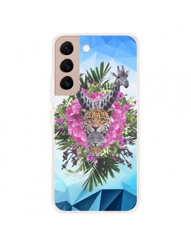 Coque Samsung Galaxy S22 Plus 5G Girafes Lion Tigre Jungle - Eleaxart