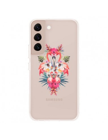 Coque Samsung Galaxy S22 Plus 5G Tropicales Flamingos Tropical Flamant Rose Summer Ete - Eleaxart