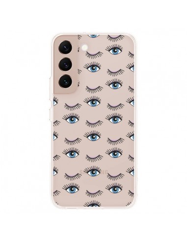 Coque Samsung Galaxy S22 Plus 5G Eyes Oeil Yeux Bleus Mosaïque Transparente -  Léa Clément