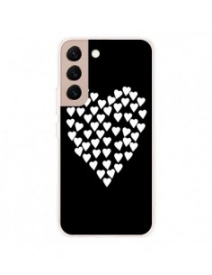 Coque Samsung Galaxy S22 Plus 5G Coeur en coeurs blancs -...