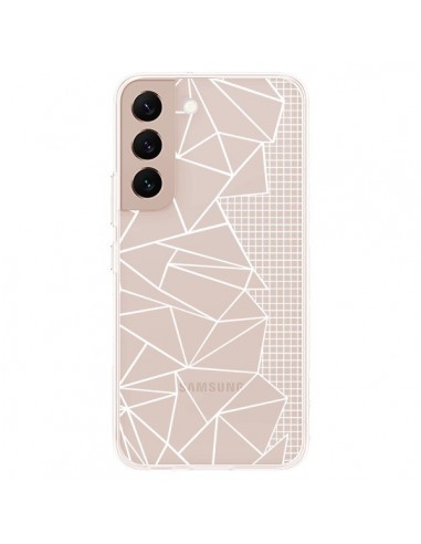 Coque Samsung Galaxy S22 Plus 5G Lignes Grilles Side Grid Abstract Blanc Transparente - Project M