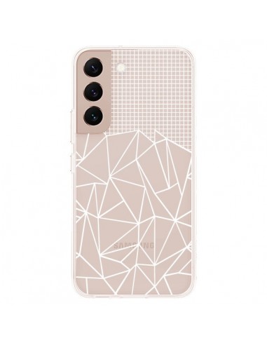 Coque Samsung Galaxy S22 Plus 5G Lignes Grilles Grid Abstract Blanc Transparente - Project M