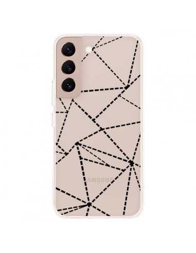 Coque Samsung Galaxy S22 Plus 5G Lignes Points Abstract Noir Transparente - Project M