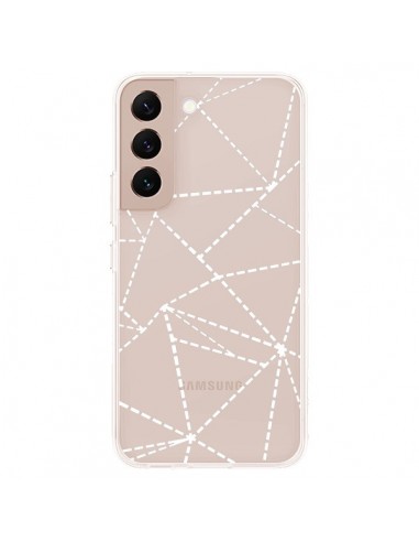 Coque Samsung Galaxy S22 Plus 5G Lignes Points Abstract Blanc Transparente - Project M
