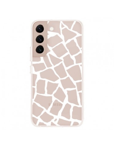 Coque Samsung Galaxy S22 Plus 5G Girafe Mosaïque Blanc Transparente - Project M