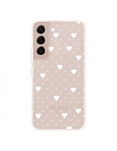 Coque Samsung Galaxy S22 Plus 5G Point Coeur Blanc Pin Point Heart Transparente - Project M