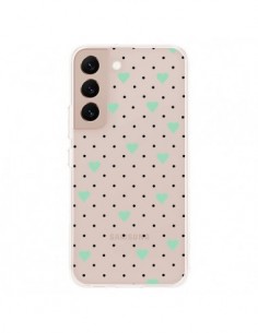 Coque Samsung Galaxy S22 Plus 5G Point Coeur Mint Bleu...