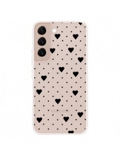 Coque Samsung Galaxy S22 Plus 5G Point Coeur Noir Pin...