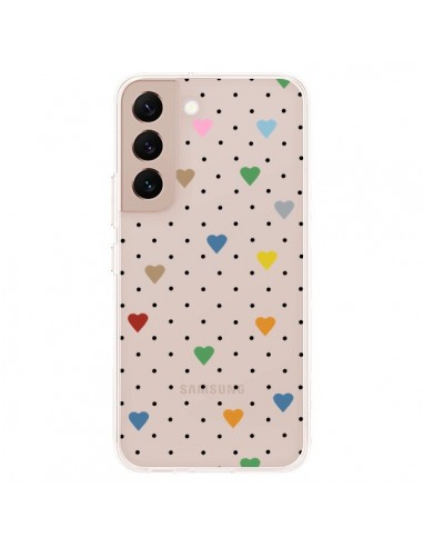 Coque Samsung Galaxy S22 Plus 5G Point Coeur Coloré Pin Point Heart Transparente - Project M