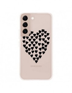 Coque Samsung Galaxy S22 Plus 5G Coeurs Heart Love Noir...
