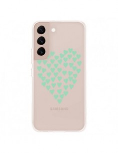 Coque Samsung Galaxy S22 Plus 5G Coeurs Heart Love Mint...