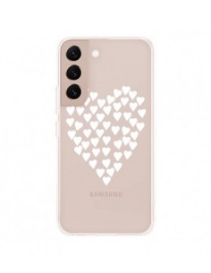 Coque Samsung Galaxy S22 Plus 5G Coeurs Heart Love Blanc...