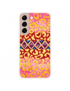Coque Samsung Galaxy S22 Plus 5G Tribal Leopard Rose -...