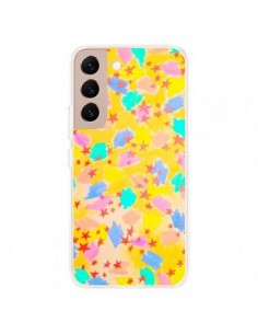 Coque Samsung Galaxy S22 Plus 5G Stars Etoiles Jaunes -...