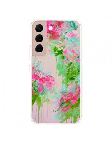 Coque Samsung Galaxy S22 Plus 5G Fleur Flower Rose Vert Transparente - Ebi Emporium