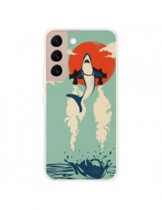 Coque Samsung Galaxy S22 Plus 5G Requin Avion Volant -...